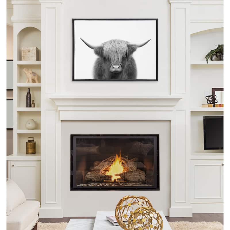 Kate and Laurel Sylvie Cow Framed Canvas by The Creative Bunch Studio