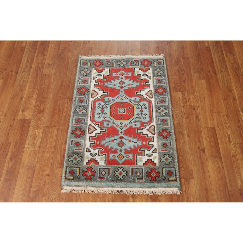 Viss Indian Accent Foyer Rug Handmade Wool Carpet - 2'0" x 3'0"