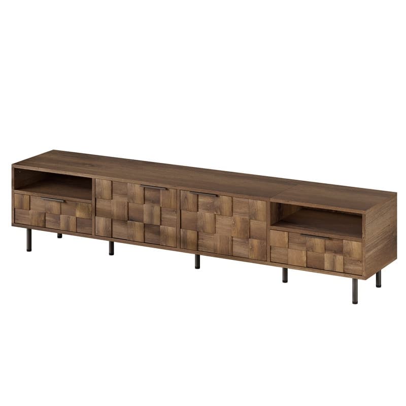 Modern 78.7" TV Stand for TVs up to 85", Entertainment Center Media Console Table with Storage Cabinet, Open Shelf And 2 Drawers