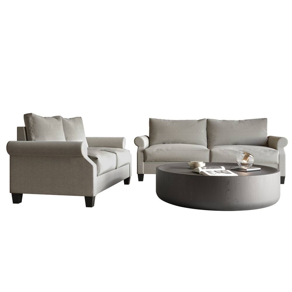 CraftPorch Classic Linen Upholstered 2-Piece Living Room Set