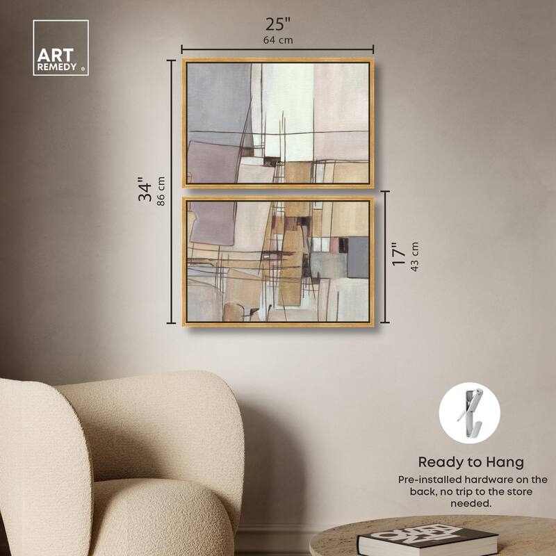 Unspoken Thoughts I Canvas Set of 2 by Art Remedy
