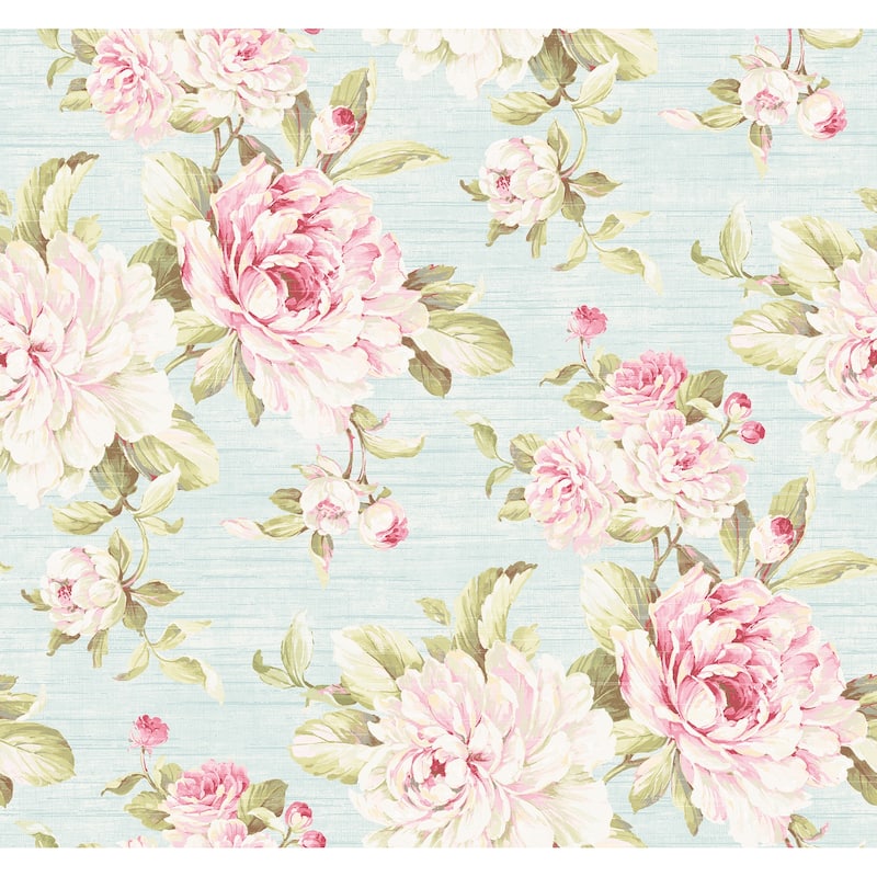 Seabrook Designs Mansel Large Peony Unpasted Wallpaper