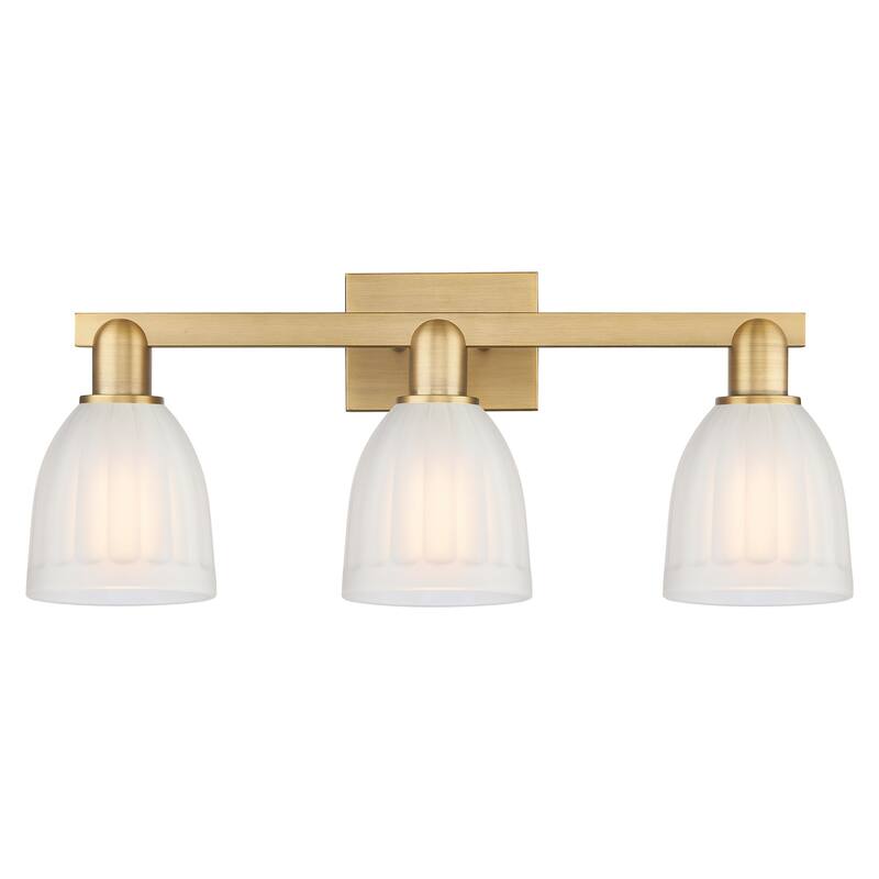 Innovations Lighting 716-3W-12-25 Brookfield Vanity Brookfield 3 Light - Brushed Brass / White