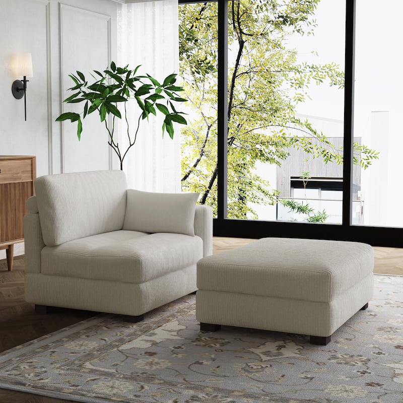 Modular Sectional Sofa with Ottomans