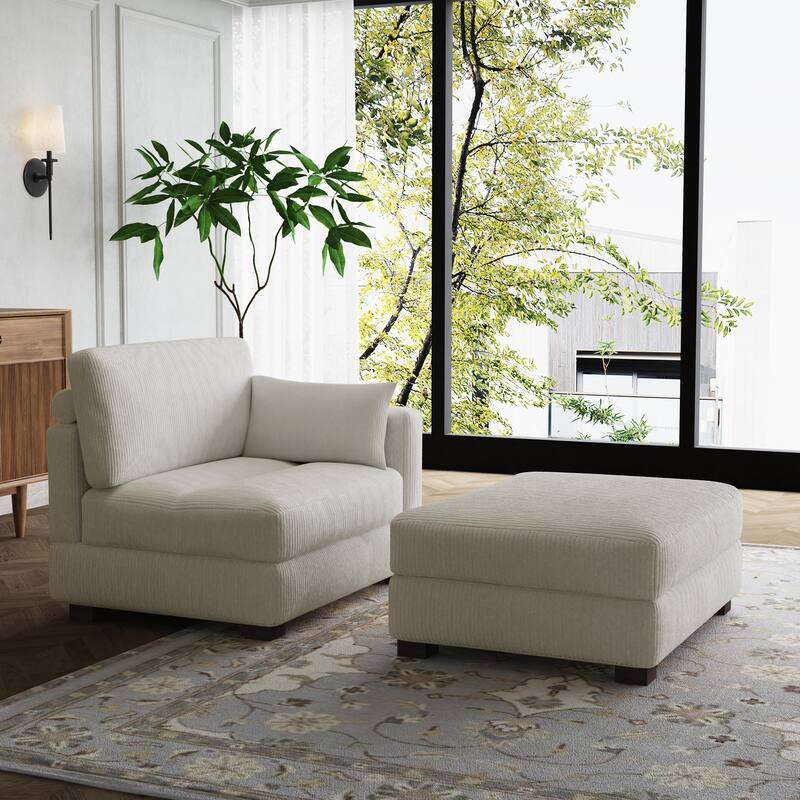 Sectional Sofa Set Modular Couch with Ottomans