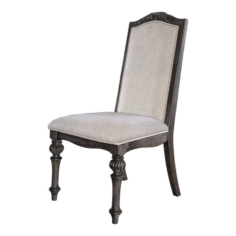 The Gray Barn Cornerways Formal High Back Carved Wood Dining Chairs (Set of 2)