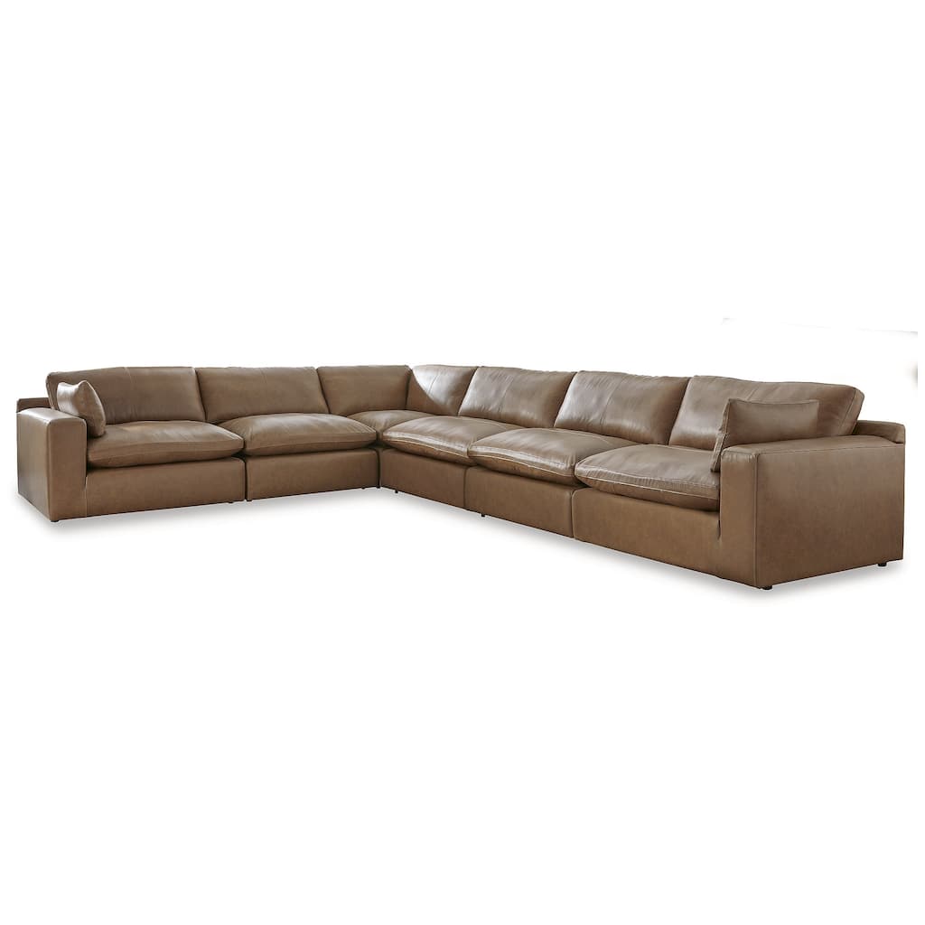 Signature Design by Ashley Emilia Medium Brown 6-Piece Sectional - 170"W x 130"D x 36"H