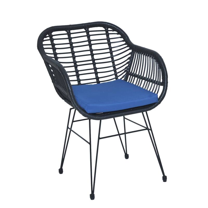 3 Pieces Patio Rattan Conversation Set with Coffee Side Table