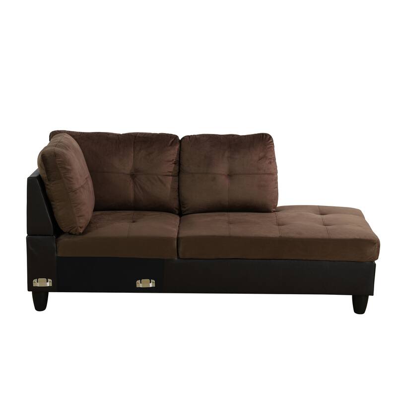 Brown Lint And PVC 3-Piece Couch Living Room Sofa Set