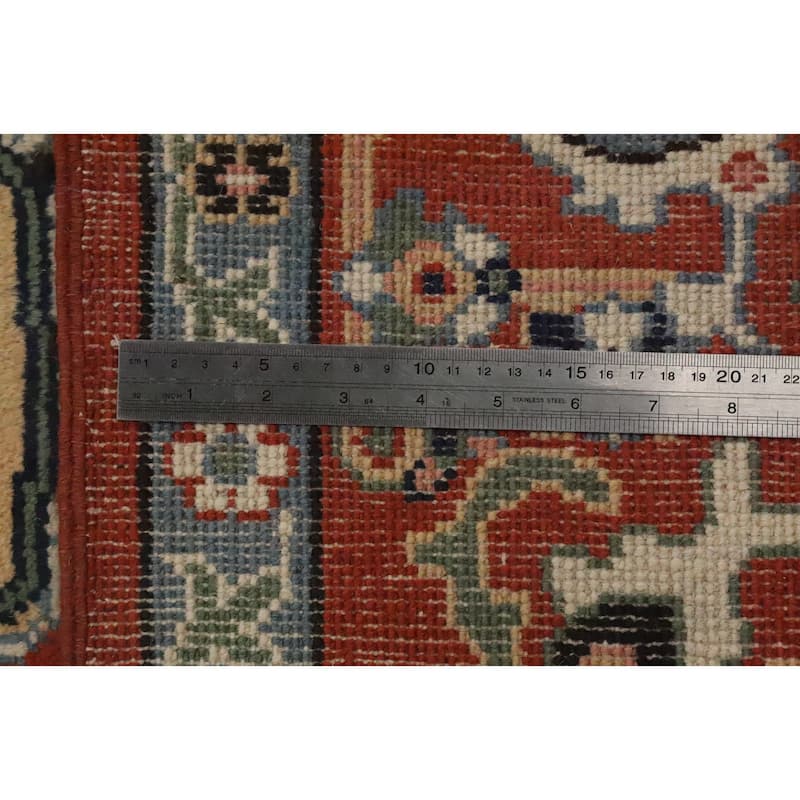 Hand Knotted Oriental 100% Wool Carpet Traditional Medallion Oranges & Rust Heriz (serapi) Area Rug - 8' 9'' X 6' 1''