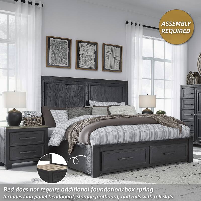 Signature Design by Ashley Foyland Black Storage Bed