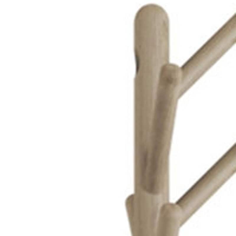 HomeRoots 67" Gray Solid Wood Ten Hook Freestanding Coat Rack - 15.00 in. x 67.00 in. x 15.00 in.