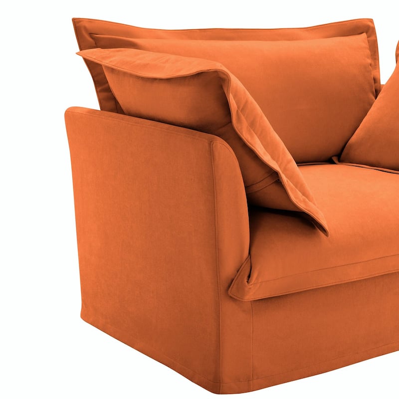 ​Contemporary Footstool - Chenille Fabric