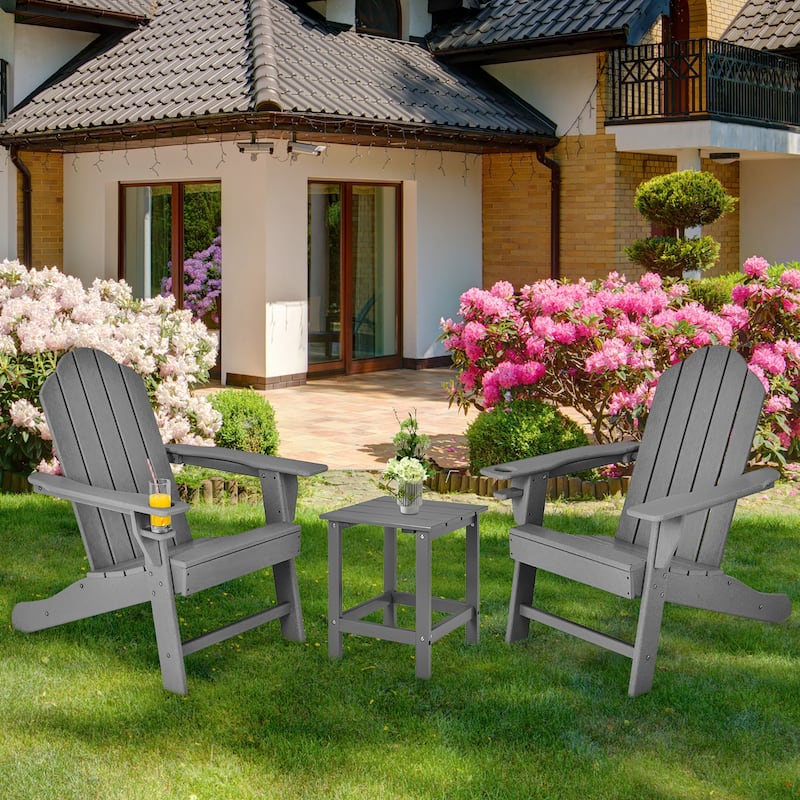 Costway 4PCS Patio Adirondack Chair Weather Resistant Garden Deck - 34'' x 31'' x 37''