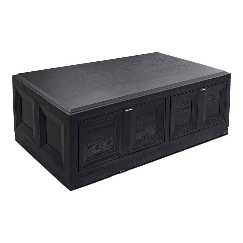Furniture of America Durem Modern Classic 2-Piece Solid Wood Mobile Coffee Table Set with Storage