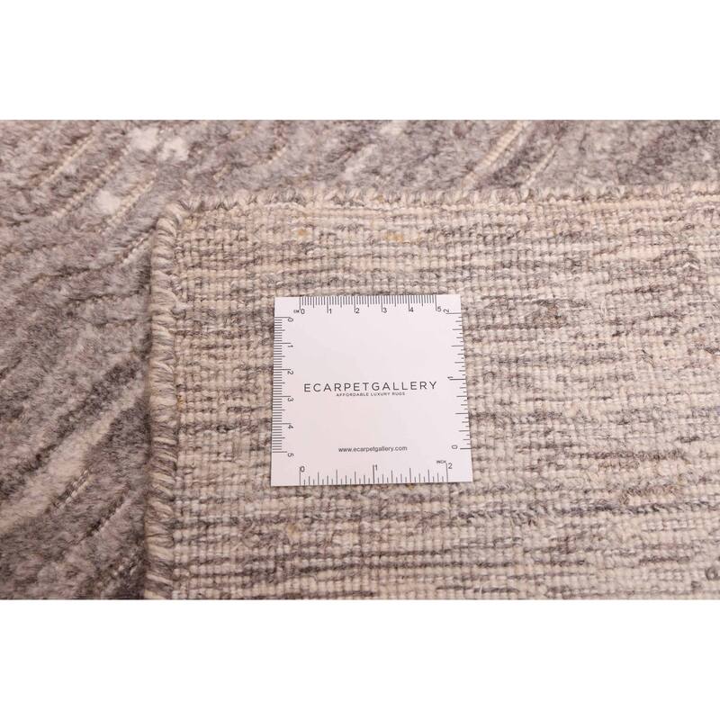 ECARPETGALLERY Hand Loomed Elysian Dark Grey Wool Rug - 8'4 x 11'4