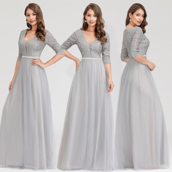 evening dress with half sleeves