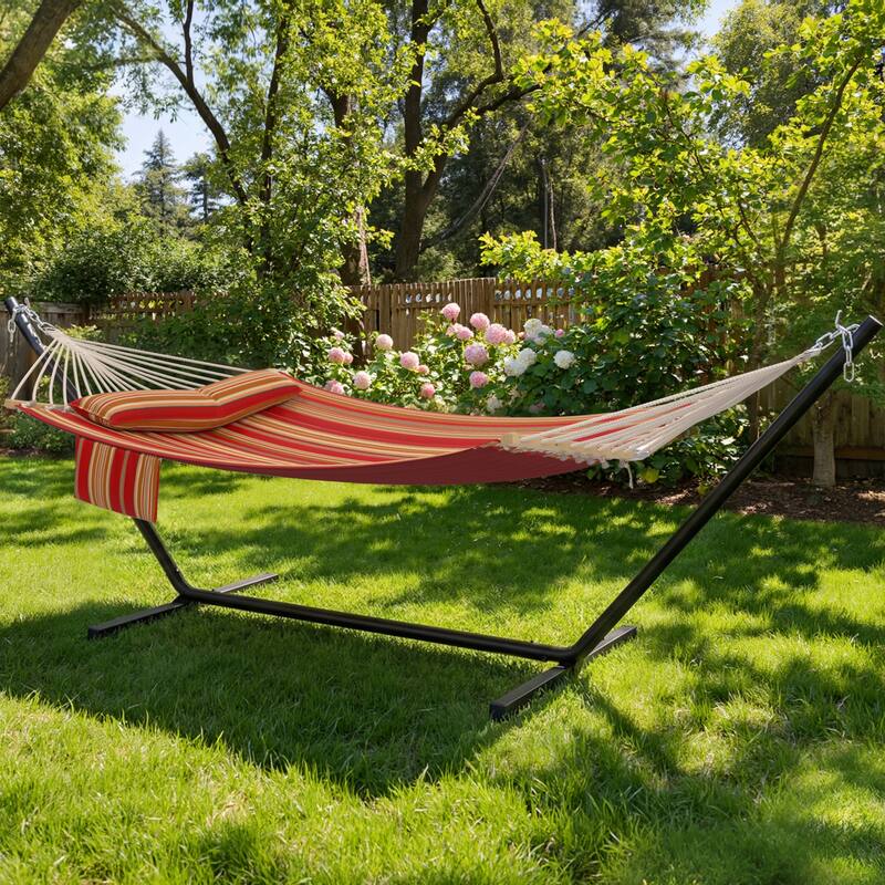 EROMMY Modern Portable Hammock, Hand-Woven Ropes, Anti-Tipping Design for Backyards, Beaches & Campsites