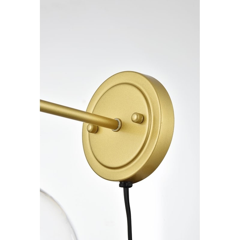 Wesex 1 Light Black and Clear Plug In Wall Sconce