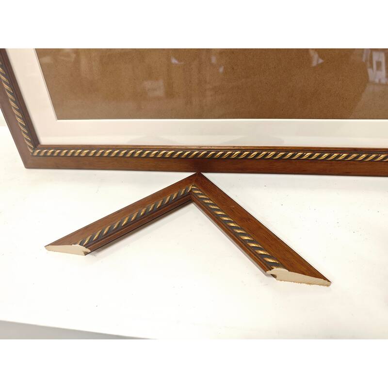 Solid Wood Picture Frame - Replaceable Canvas Art Frame with Organic Glass, Elegant Framed Wall Decor for Living Room