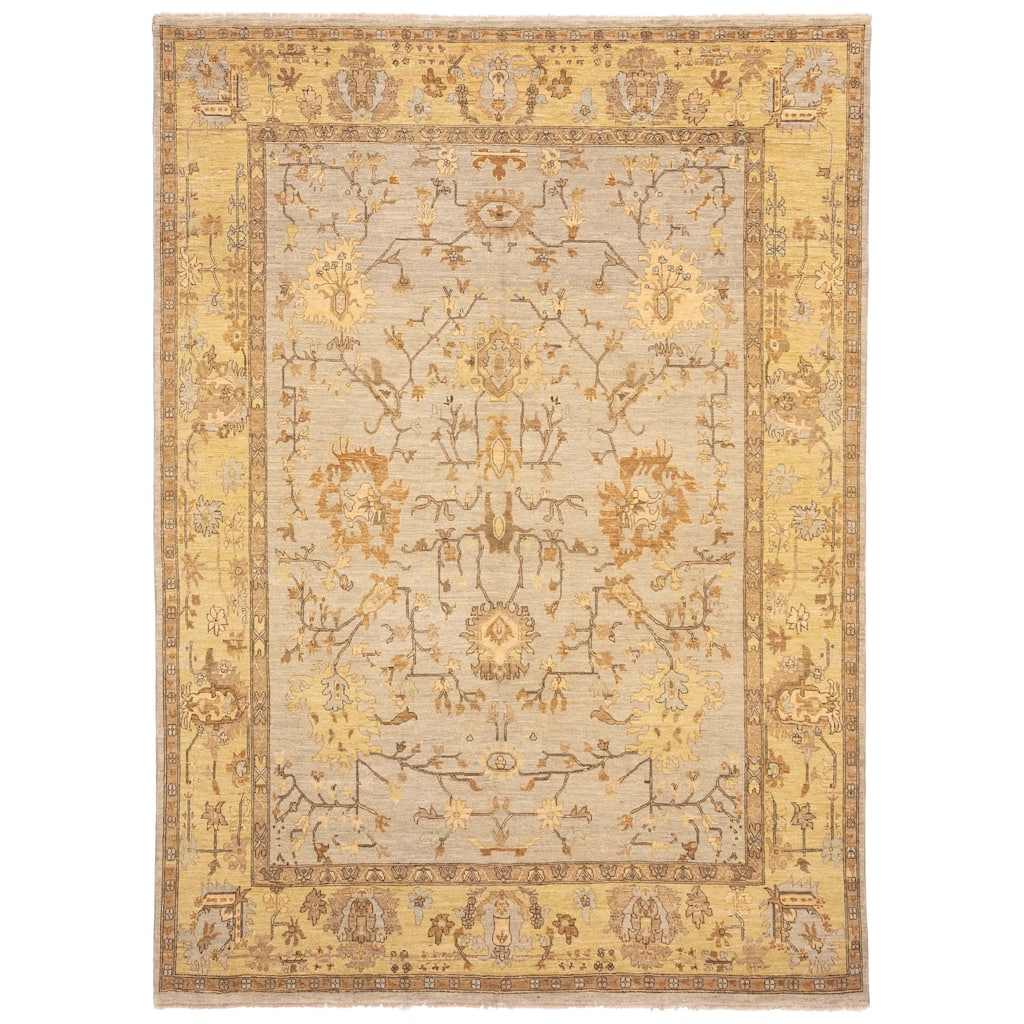 ECARPETGALLERY Hand-knotted Peshawar Oushak Grey Wool Rug - 8'0 x 10'9