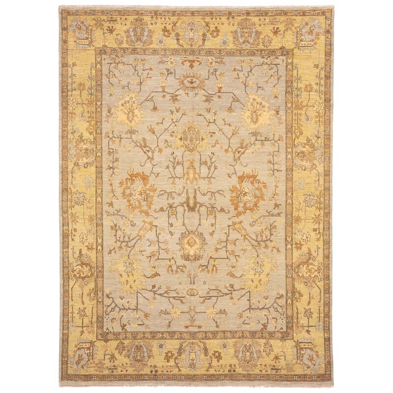 ECARPETGALLERY Hand-knotted Peshawar Oushak Grey Wool Rug - 8'0 x 10'9