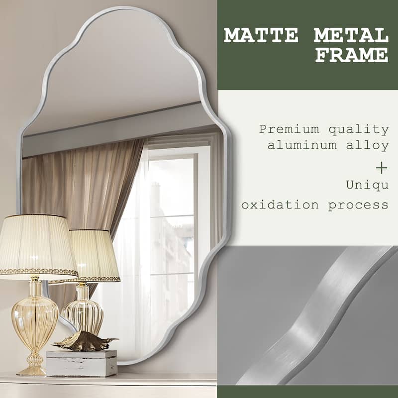 Scalloped Aluminum Alloy Framed Irregular Wall Mirror