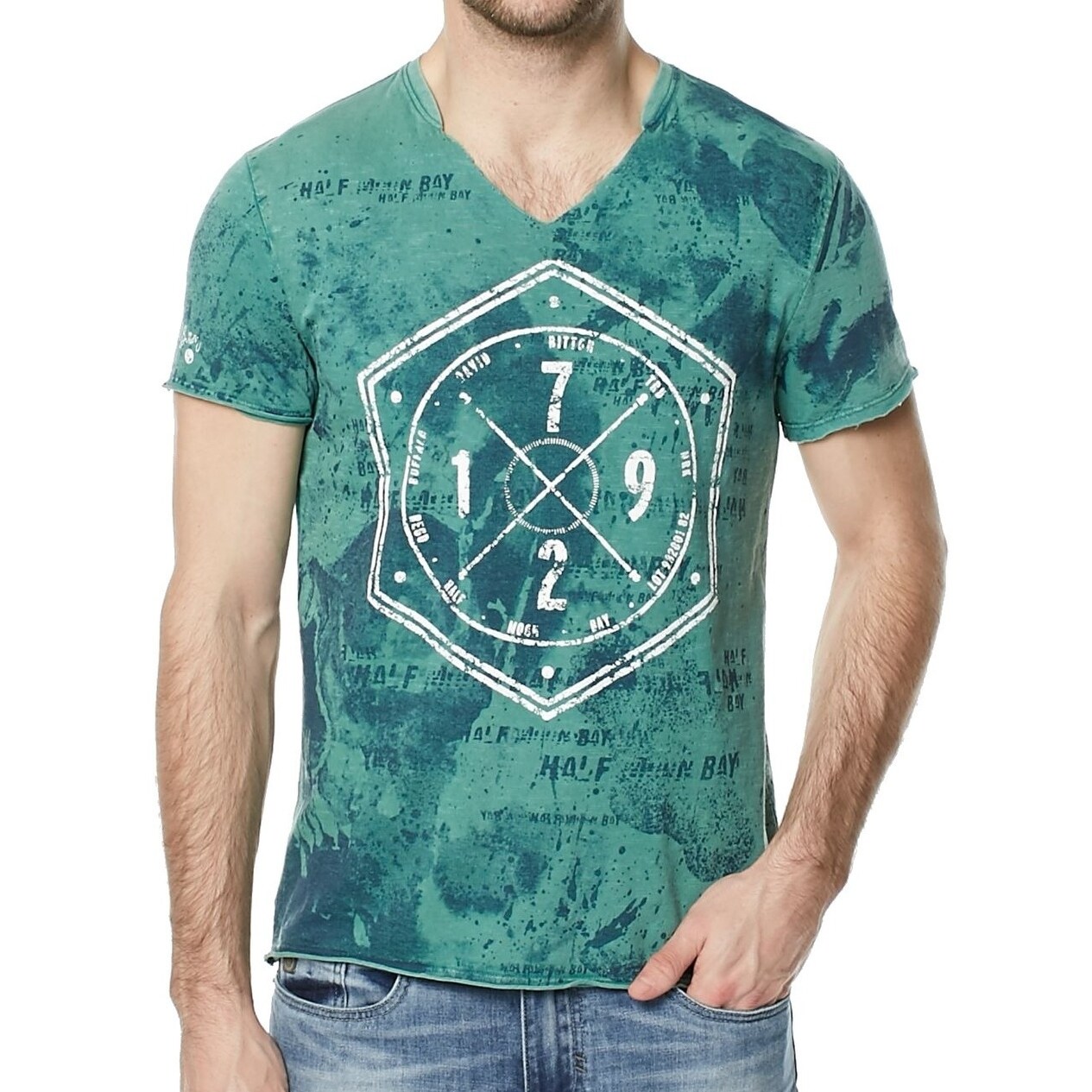 Men's V Neck Graphic T Shirts Outlet 
