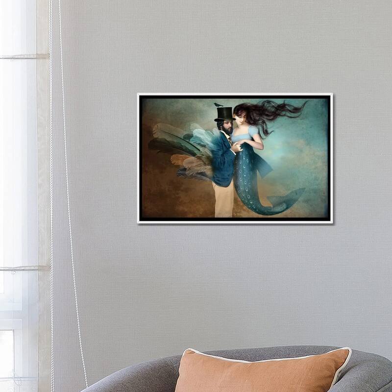 iCanvas "A Mermaids Love" by Catrin Welz-Stein Framed Canvas Print