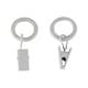 preview thumbnail 7 of 5, InStyleDesign 5/8 inch Noise-Canceling Curtain Rings w/Clip (Set of 10) White