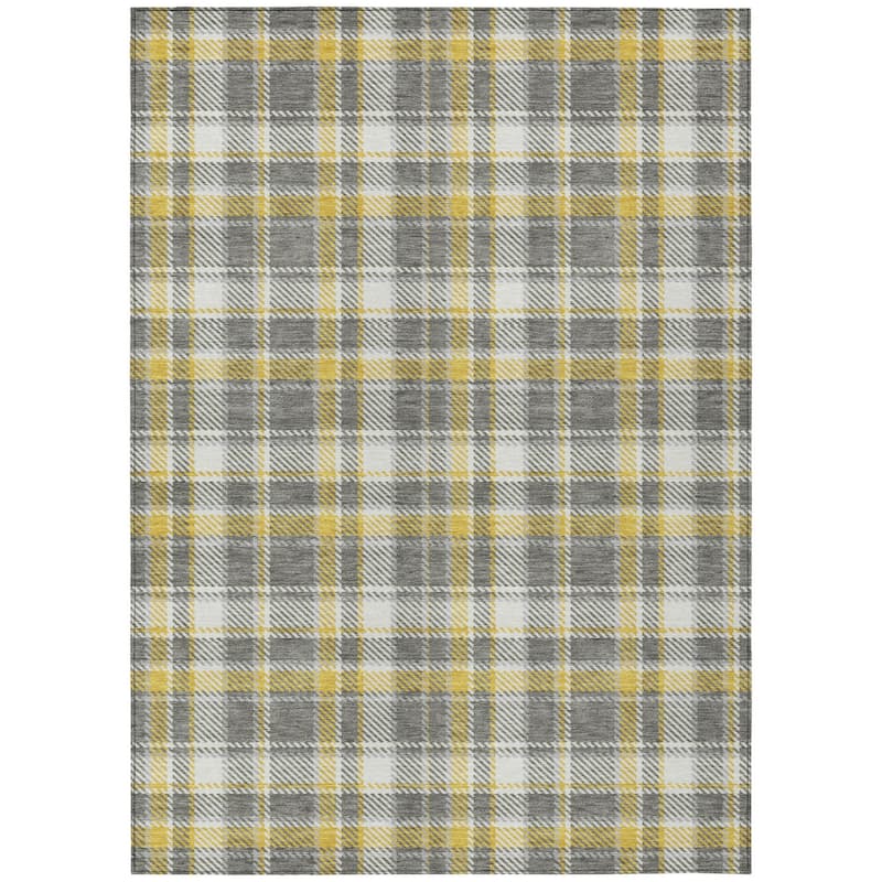 Ralo Plaid Weather Resistant Versatile Elegance Runner Outdoor Rug