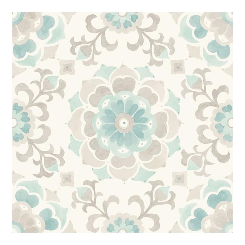Origin Tracy Seafoam Medallion Wallpaper - 20.5 x 396 x 0.025