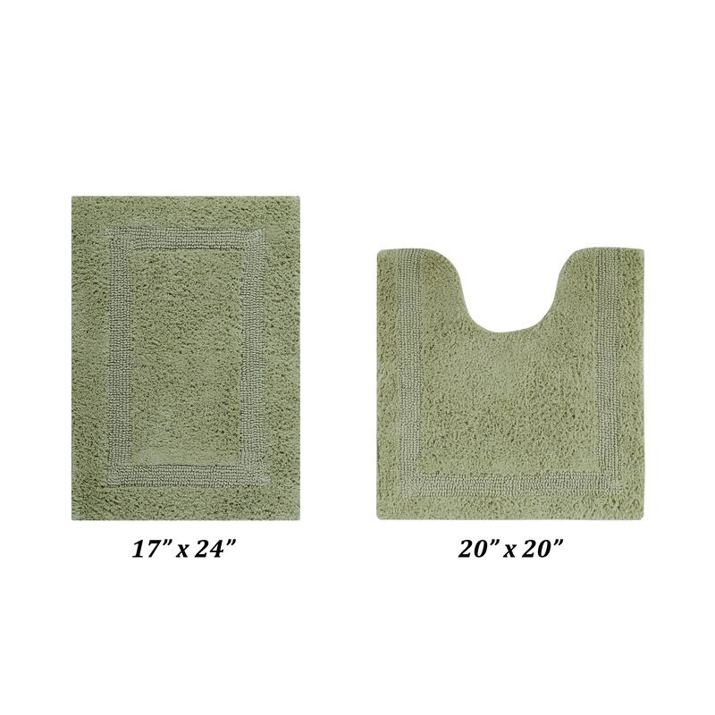 Better Trends Bath Rugs Set 100% Cotton Reversible Water Absorbent Bathroom Rug for Shower, Sink, Bath Mats - Lux Collection