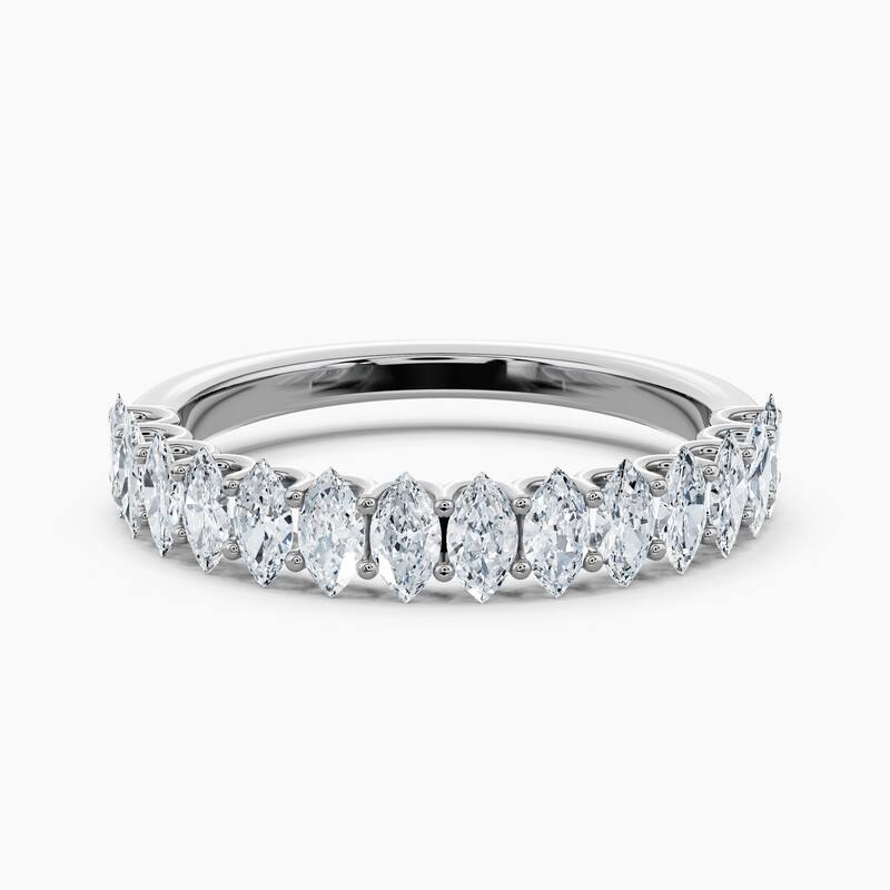 Auriya 14k Gold Marquise North-South Lab Grown Diamond Half Eternity Band 1.40 - 5.25 ct. tw. (F-G, VS) - 1.40 ct. wt. - 5 - White