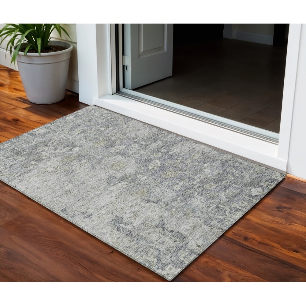 HomeRoots Oriental Traditional Rectangle Outdoor Rug