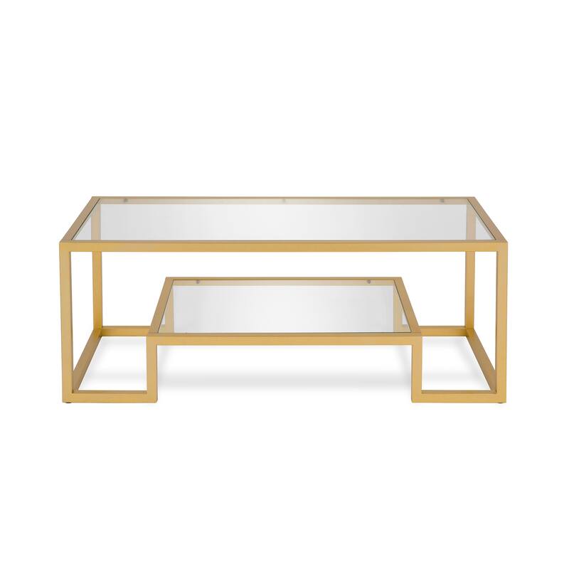 Artemis Contemporary Metal and Glass Coffee Table