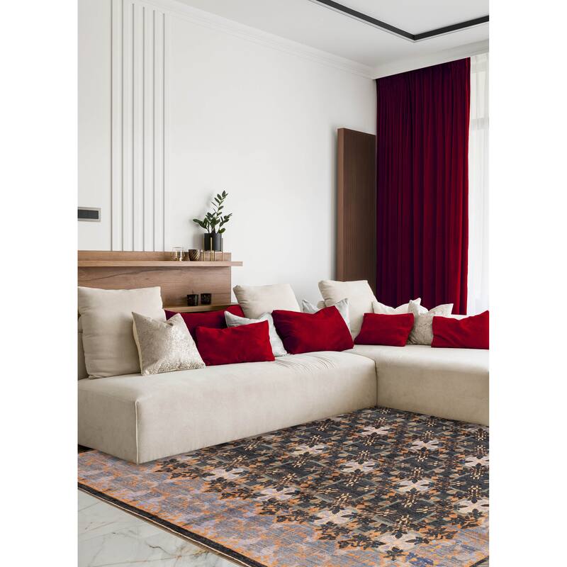 ECARPETGALLERY Hand-knotted Signature Collection Black Wool Rug - 10'1 x 11'0