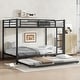 preview thumbnail 14 of 22, Black Metal Bunk Bed with Twin Size Trundle