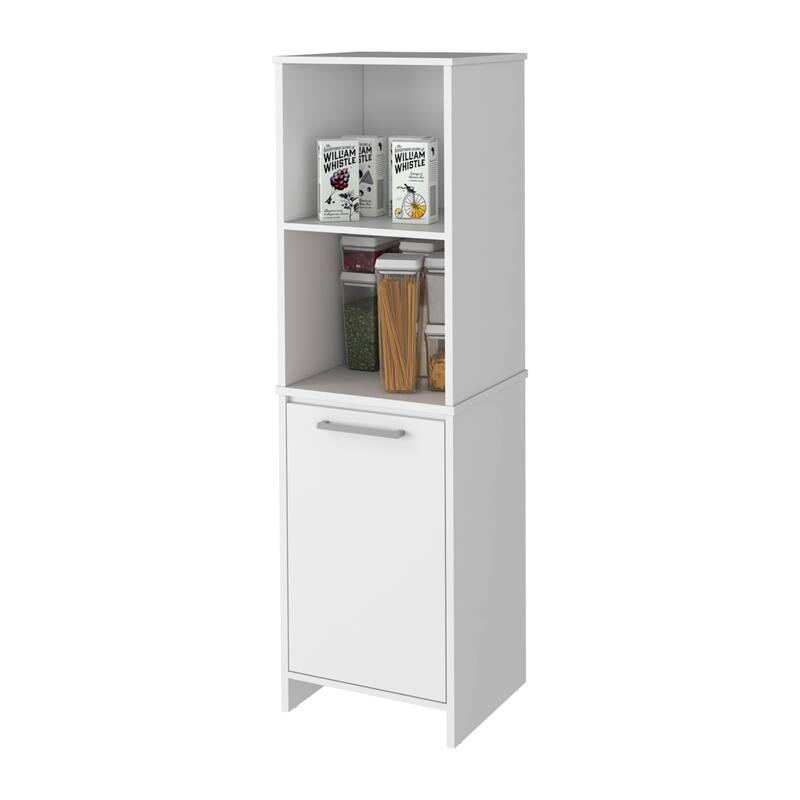 Danforth Pantry Cabinet, Single Door Cabinet, Four Shelves