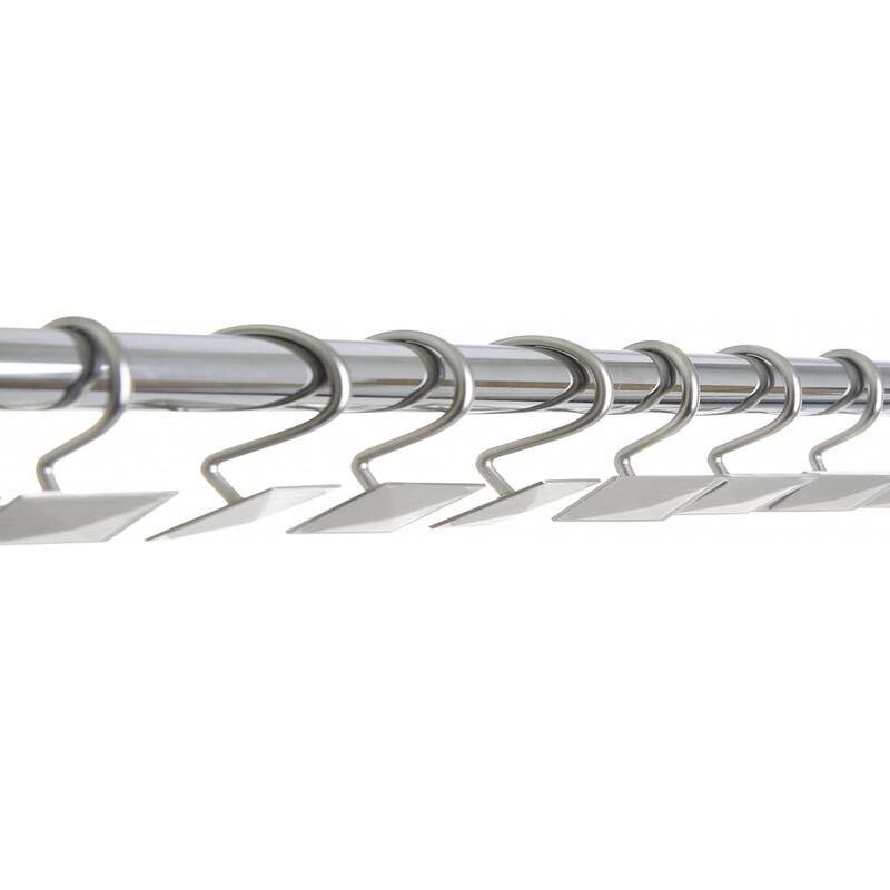 12 Piece Set - Satin Nickel Heavy Duty Shower Rectangle Curtain Hooks Rings Rustproof Metal - Satin Nivkel - Satin Nivkel