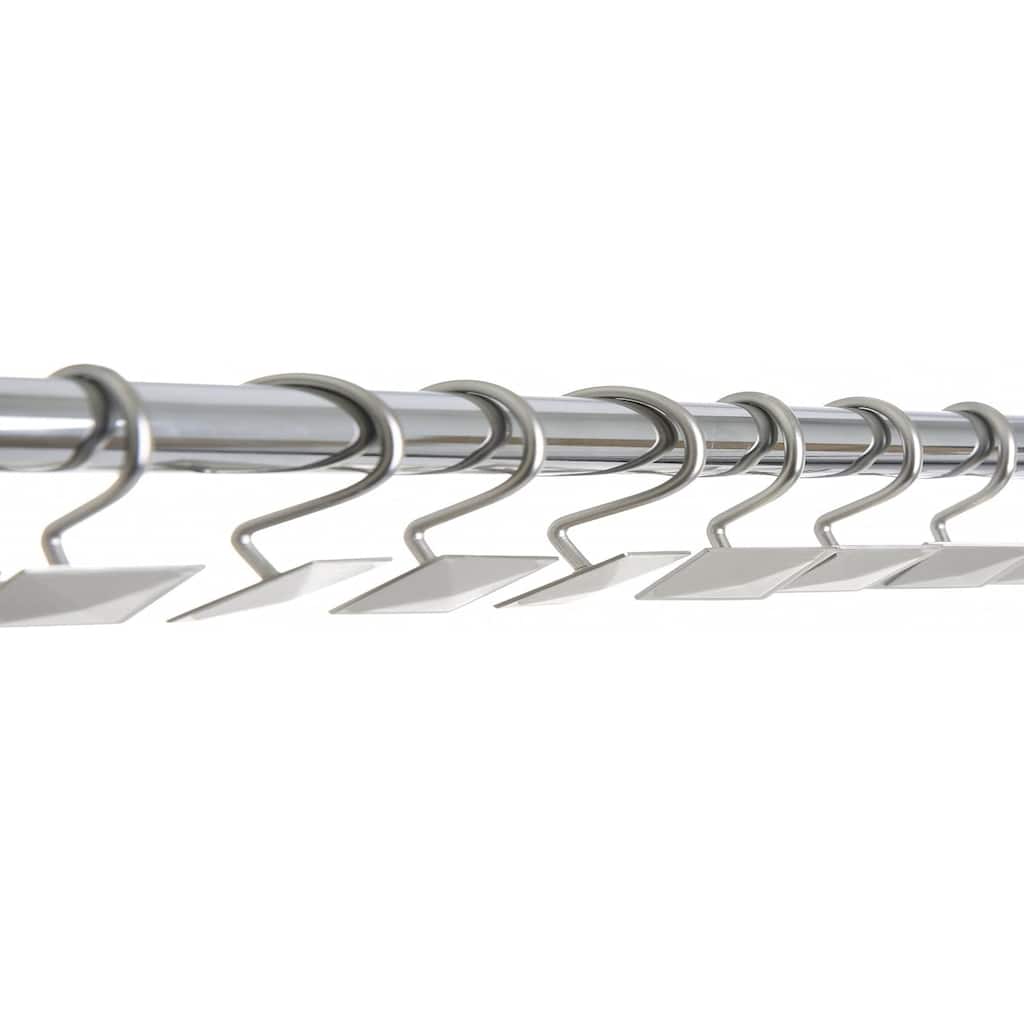 12 Piece Set - Satin Nickel Heavy Duty Shower Rectangle Curtain Hooks Rings Rustproof Metal - Satin Nivkel