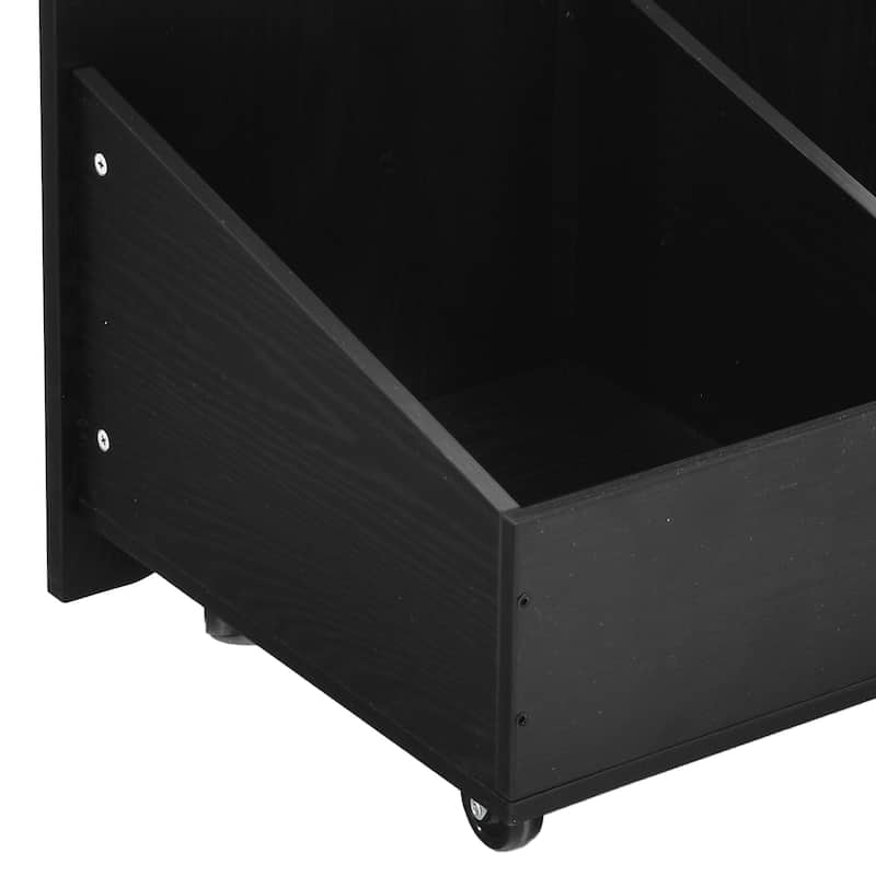 Moasis 55 inch Rolling Kitchen Island with Drop Leaf and Pull Out Garbage Bin Cabinet fits