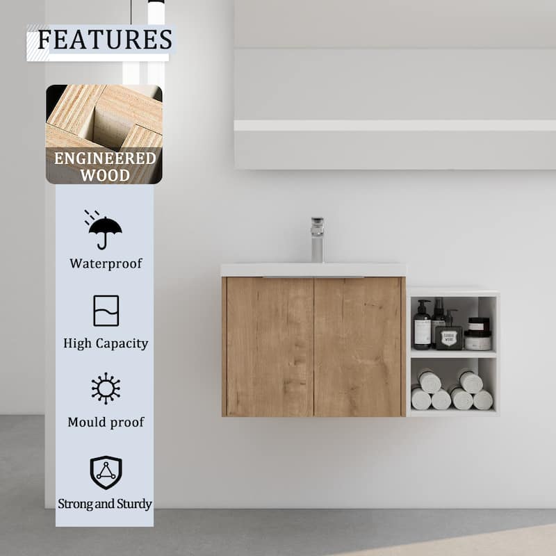 36 Inch Soft Close Doors Bathroom Vanity With Sink, A Small Storage Shelves, 24" and 12" Combination Cabinet