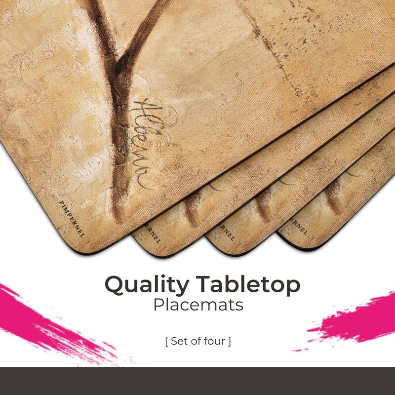 Pimpernel Set of 4 Sugar Magnolia Placemats - 15.7 inches x 11.7 each