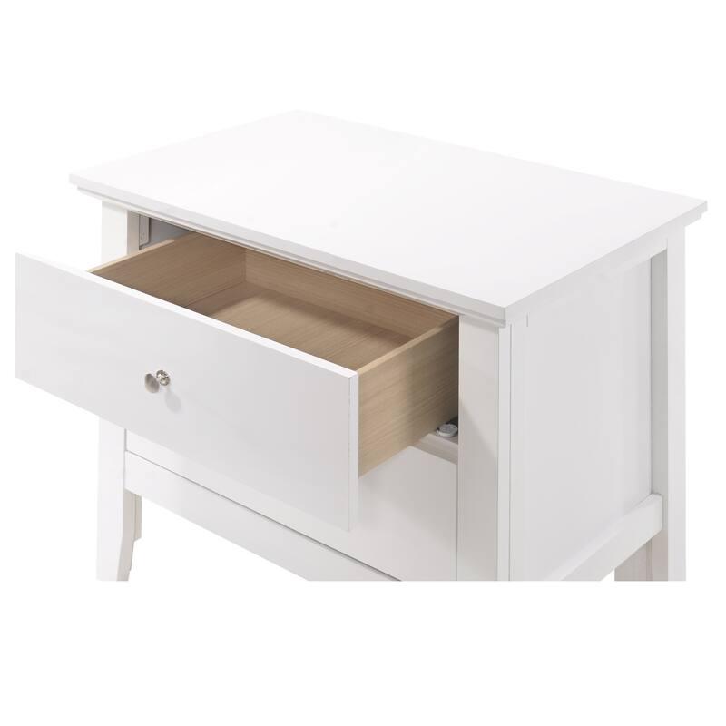 2-Drawer Wooden Nightstand - 24" - White