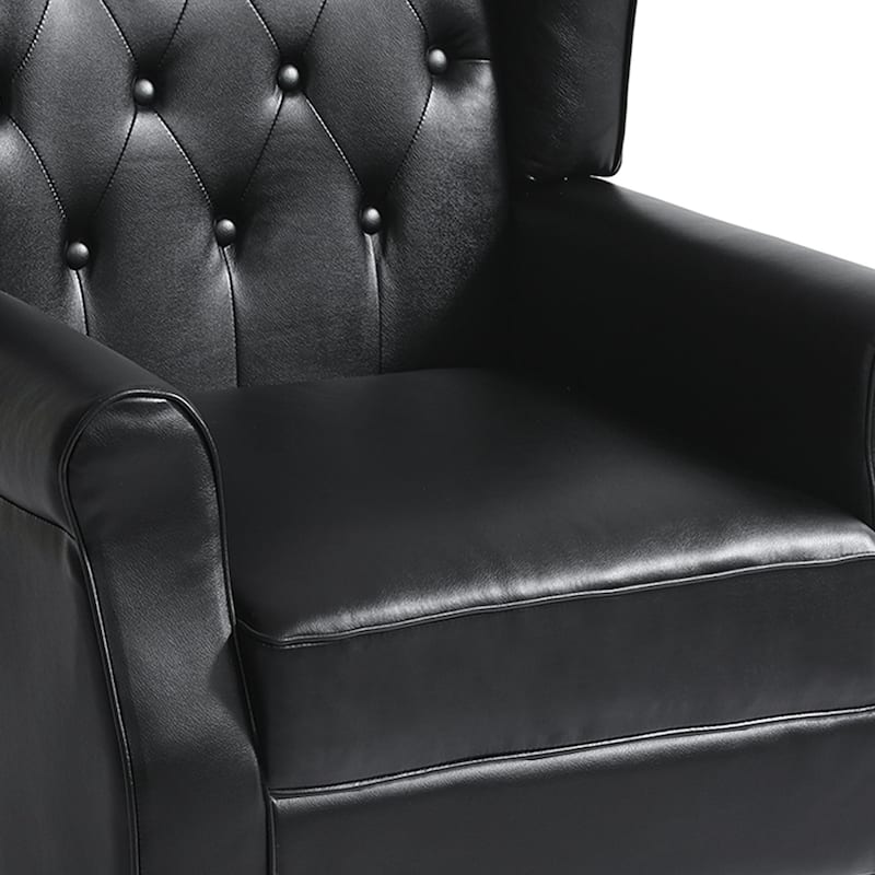 Button-Tufted Accent Chair Wingback Armchair - 38"H