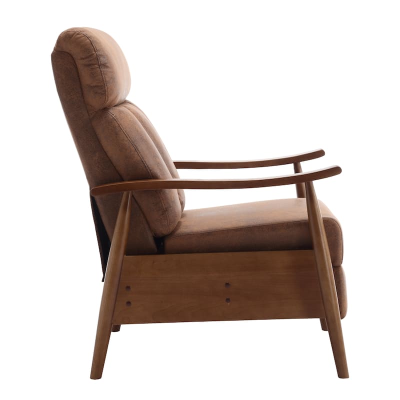 Coffee 26.38" Adjustable Chaise Lounge Chair