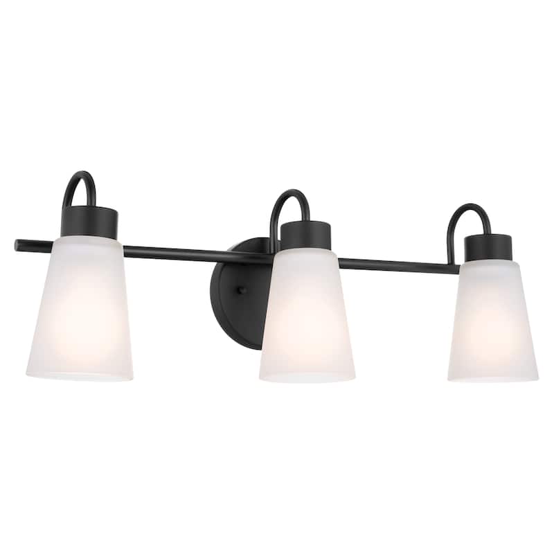 Kichler Lighting Erma 23 in. 3-Light Traditional Bathroom Vanity Light - Black - 23