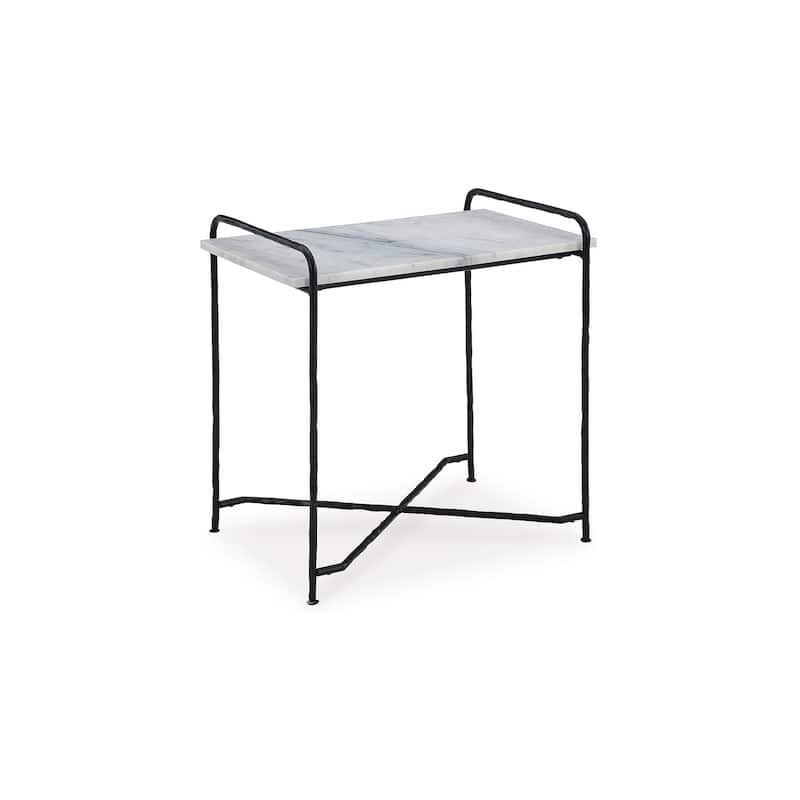 Signature Design by Ashley Ashber White/Black Accent Table - 22" W x 13" D x 22.25" H