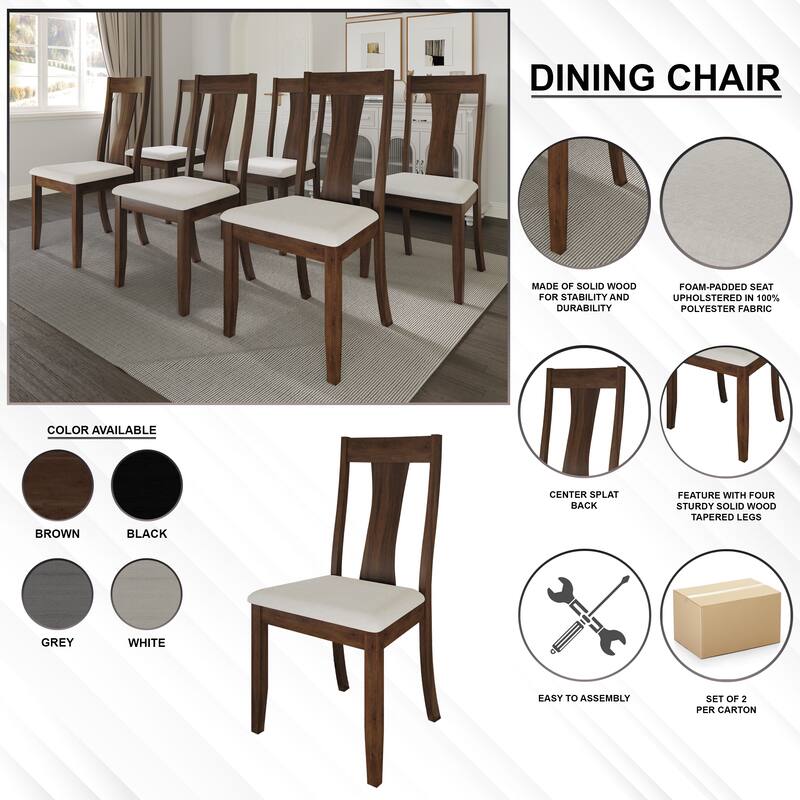 CraftPorch Vintage 4-Piece Chair and Round Table Wooden Dining Set